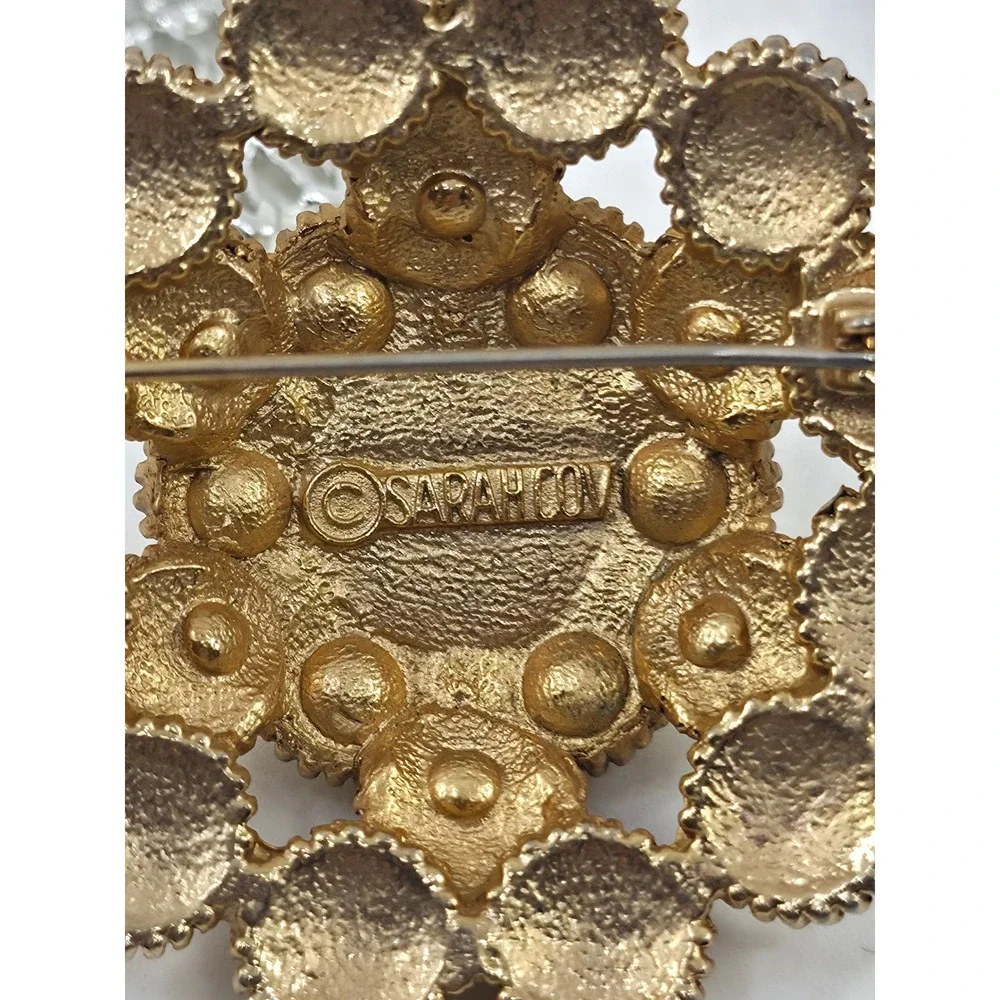 Vintage Brooch Lot 6pc Silver Gold Tone‎ Faux Pearl Filigree Floral Leaf Enamel